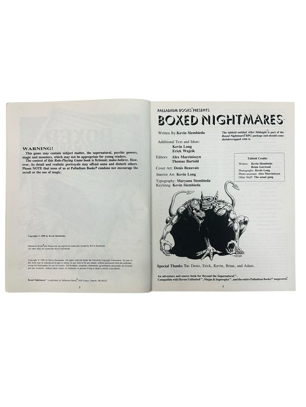 BOXED NIGHTMARES Adventure Books with After Midnight Newspaper 10/31/1990